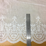 Puuvillane pitstikandid isetegemiseks &ndash; 33 cm lai, ideaalne seelikute ja varrukate jaoks valge