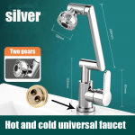 1080&deg; p&ouml;&ouml;ratav valamusegisti Universaalne p&ouml;&ouml;rlev kraanikauss Veekraani segistite pikendus koos aeraatori mulliotsiku ja robotk&auml;epidemega k&ouml;&ouml;givanni kraani kraanikausi jaoks h&otilde;be