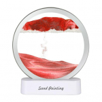 Suurep&auml;rane v&auml;ga l&auml;bipaistev &ouml;&ouml;valgus, keskkonnas&otilde;bralik 3D liivakell, liikuv liivakunst LED-laud elutoa lauale punane