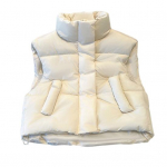 Talvine naiste mantli krae T&otilde;mblukuga suletav pikkade varrukatega puhast v&auml;rvi tuulekindel kuumust hoidev polsterdatud sulemantel Meeste &otilde;huke v&auml;lisjope M valge