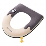 Pehme soe WC-istme kate Panda mustriga tikandiga nupu disain, paksendatud mugav libisemisvastane pehme vannitoa pestav tualettpadi roosa