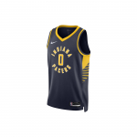Nike Indiana Pacersi meeskonna Haliburtoni 0-t&auml;helise mustriga tr&uuml;kitud piiratud korvpallis&auml;rk V-kaelusega varrukateta T-s&auml;rk meestele must DN2007-424 XL