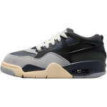 Air Jordan 4 RM GS Raudhallid Laste tossud Off-Noir Tume Suitsuhall Chambray FQ7938-002 37.5