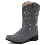 Mood Vintage Naiste Pahkluusaapad Faux Suede Kollane Hall Must L&uuml;hike Saabas Vabaaja Kristalljalatsid Talvesaapad Naine Suur Suurus 45 Vabaaja 39 hall v&auml;rv