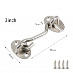 Salongi konksuga aknalukk koos kruvidega turval&uuml;litiga 3 inch