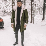 Uus karusnahast integreeritud meeste mantel must viis paksendatud karusnahast jakk seemisnahk 4XL roheline