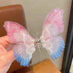 V&auml;rviline Glitter Big Butterfly juukseklamber Ilus liikuvad tiivad p&auml;rlitega juuksen&otilde;el Hairgrip Barrette juukseaksessuaarid