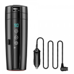 12 V autosoojenduse tass Kiire soojendus ja nutikas temperatuurin&auml;idik Kaasaskantav autosoojendusega nutikas kruus 400 ml mahutavusega veesoojendi pudel 401-500ml must