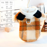 Lemmiklooma s&uuml;gis-talvine riietus Lambavillane ruuduline mantel Paks kassi osakeste fliis Kapuutsiga dressipluus Armas veoj&otilde;ud V&auml;ike koer Teddy Lemmikloom XS