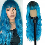 MISS PARUKAS s&uuml;nteetilised pikad mustad tukkidega parukad Naturaalsete laineliste juustega Parukas naistele Kuumakindel igap&auml;evaseks Cosplay peol 65cm