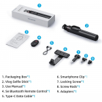 TELESIN 60cm juhtmevaba Bluetoothi ​​kaugjuhtimispult Vlog Selfie Stick statiivi kinnitus, must GoPro jaoks 13 12 11 10 9 8 kaamera nutitelefon