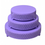 Pulmade magustoidulaua kaunistused Tordialus Pulmarekvisiidid Pitsist koogiplaat Metallist rauast suupistealus S&uuml;nnip&auml;evapeotarbed 3pcs set lilla