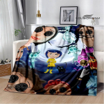 3D C-Coraline multikas tr&uuml;kiga tekk flanell soojad tekid pehme ja mugav tekk voodivooder s&uuml;nnip&auml;evakingitus kodutekstiil 100x150cm