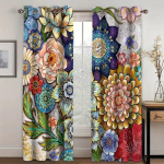 2 tk. Valgust filtreerivad pol&uuml;esterkardinad koos HD digitaalse prindivarda taskukujundusega h&otilde;lpsaks riputamiseks, sobivad ideaalselt elutuppa 50W160H(CM)x2Panel&Grommet Top