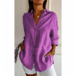 Uus mood &uuml;herealine vabaaja suuremas suuruses s&auml;rk, naiste kaelus, lahtised naiste pluusid, topsid kevadised ja s&uuml;gisesed pikkade varrukatega s&auml;rgid 25997 XXL