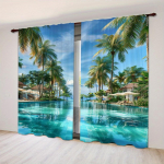 2 tk/komplekt Kaasaegsed Troopilised Ranna Looduslikud Mere&auml;&auml;rsed Maastiku Kardinad Magamistuppa, Kabinetti, Elutuppa, R&otilde;dule, Kodu Kaunistamiseks W60H60(CM)x2PCS&HOOK