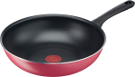Tefal S&uuml;gav Gaasipliidile Kahjulikest Ainetest Vaba nagu Punane Wok Punane B55919 Stir-Fry Pott, 28cm, Wok, Ainult, PFOA, Mittekleepuv, Kauakestev J&otilde;hvikas punane