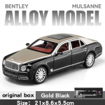 Survevalatud 1/24 skaala Bentley Mulsanne sulamist mudelauto kollektsioon s&otilde;iduki simulatsioon heli ja valgusega metallist m&auml;nguauto m&auml;nguasi lastele kingitus kuld
