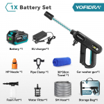 YOFIDRA 220Bar harjadeta k&otilde;rgsurvepesuri p&uuml;stol 3 k&auml;iguga elektriline aiapesupihusti elektrit&ouml;&ouml;riist Makita 18 V aku jaoks 1 Battery Set