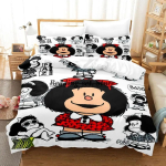 Mafalda voodipesukomplekt &Uuml;heinimese Twin T&auml;iskasvanu Kuninga suurusega Voodikomplekt T&auml;iskasvanu Laste Magamistuba Tekikoti Komplektid 3D Anime Voodilina Komplekt 70x133cm 2pcs