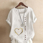 Naiste Mood Armastuse Kuju Prindiga L&uuml;hikeste Varrukatega T-s&auml;rk Vaba Puuvillane S&auml;rk Vabaaja Vaba Suvine Pluus Topid Pluss Suurus S roosa