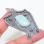 Amazonite Handmade 925 Sterling Silver Jewelry Pendant 2.56 w6s23