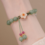 Virsikulille Jade K&auml;ev&otilde;rud Naistele T&uuml;drukutele Hiina Vana Punane Ahhaat Helmed V&otilde;lu K&auml;ev&otilde;ru Kootud K&auml;sitsi N&ouml;&ouml;r Ehted Kingitus 1pc