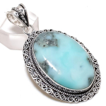 Natural Republic Larimar Gemstone 925 Sterling Silver Jewelry Pendant 2.44 e3b81