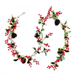 Roheliste lehtedega vanik punaste marjadega, siseruumides, v&auml;listingimustes, seinale riputatav j&otilde;ulup&uuml;ha kunstlikud taimed D