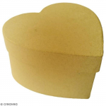 Bo&icirc;te &agrave; d&eacute;corer - Non sp&eacute;cifi&eacute; - Coeur - 9 x 8 x 5 cm - Beige - Mixte