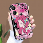 Armas koomiksimustriga kreemja tekstuuriga korpus, lainelise servaga pehme silikoonkaanega telefoni&uuml;mbris Xiaomi Redmi jaoks Redmi 14C must