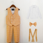 Laste vestikomplekt Kevad Uus Mood Ruuduline Briti Stiil Peremehe Esinemiskost&uuml;&uuml;m Lillepoiss Pulmakost&uuml;&uuml;m Beebi S&uuml;nnip&auml;ev Ametlikud Riided 110cm