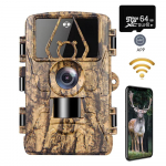 8K WiFi Metsakaamera 130&deg; Tuvastusnurk 60MP Veekindel V&auml;litingimustes Loomade Jahipidamise Rajakaamera Video Fotol&otilde;ks Metskaamera Rakenduse Juhtimine Wifi Cam add 64G