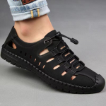 Suvised meeste sandaalid &otilde;&otilde;nes nahast kingad pehmed vabaaja jahedad nahast kingad hingavad aukudega kingad suvised keskealiste ja eakate isa kingad 44