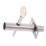 Tulet&otilde;kkeuks roostevabast terasest varjatud torukaevuga v&otilde;tmega pika s&uuml;damikuga kinnituslukk