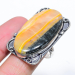 Bumblebee Jasper Handmade 925 Sterling Silver Jewelry Ring Size 7 v5p54