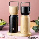 Seasoning Grinder,Wooden Mill Adjustable Coarseness,Sesame Portable 7 inch Tall Salt Grinder for