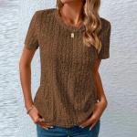 Plisseeritud &otilde;&otilde;nsad l&uuml;hikeste varrukatega s&auml;rgid naistele vabaaja O-kaelusega pulloverpluusid suver&otilde;ivad tahked topid lahtised pluusid L