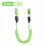 65W Kiirlaadija Vedruga USB-kaabel 4 &uuml;hes Vedruga Andmekaabel 6A USB C-t&uuml;&uuml;pi Vedruga Teleskoopjuhe iPhone'ile, iPadile, MacBookile, Huaweile