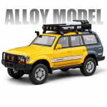 2024. aasta uus 1/24 Toyota Land Cruiser LC80 sulamist automudel, metallist maastikus&otilde;idukid, automudel Heli- ja valgussimulatsioon lastele m&auml;nguasja kingitus kollane