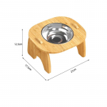 Puidust k&otilde;rgendatud kutsikakassi kausid Reguleeritava alusele t&otilde;stetud kassi toidukausside hoidjaga j&auml;nes&ouml;&ouml;tja v&auml;ikesele keskmisele lemmikloomale