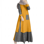 Mosleminaiste kleidid Loov vabaaja lapit&ouml;&ouml; Pikkade varrukatega &Uuml;mara kaelusega Hem kleidid XXXXL must