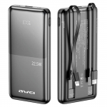 Awei Powerbank P76K 10000Mah 22.5Wczarny/Black Digital Display
