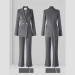 Sobivad naistele S&uuml;gismoe Professionaalne &Auml;riametlik Kitsas Bleiser ja P&uuml;kstekomplektid Kontorit&uuml;druk T&ouml;&ouml;r&otilde;ivad XL hall