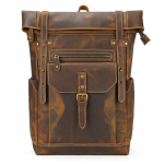 Retro meeste Crazy Horse nahast seljakott - Suure mahutavusega 15 s&uuml;learvutikott, pealmine kiht lehmanahast koolikott.