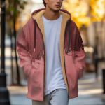 Men's thick zipper pocket jacket with pockets inserted into cotton jacket XXXXXL lilla