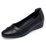 Uued Ehtsast Nahast Naiste Kingad Madala Kontsaga Mugavad Naiste Vabaaja Kingad Keskmise Kontsaga Kontorit&ouml;&ouml; Kingad Naiste Kiilkontsaga Kingad 8 mudelit 38(24cm) black