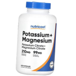 Kaalium ja Magneesium, Potassium + Magnesium, Nutricost 240kaps (36647082) 240caps