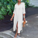 Puuvillane linane kleit, pikk seelik s&auml;rgikraega XXXXXL