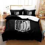 Attack on Titan Tekikate Anime Multikas Voodipesu Komplekt Poiste T&uuml;drukute Magamistoa Kaunistus Laste Kingitus &Uuml;he- ja Kahekohaline Suurus 100x135cm black